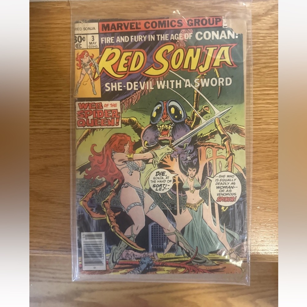 Red Sonja Comic Book RED SONJA #3 NM 9.4 1977 MARVEL COMICS FRANK THORNE ART